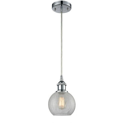 Ballston Athens 1 Light 8 inch Polished Chrome Mini Pendant Ceiling Light in Clear Crackle Glass, Ballston
