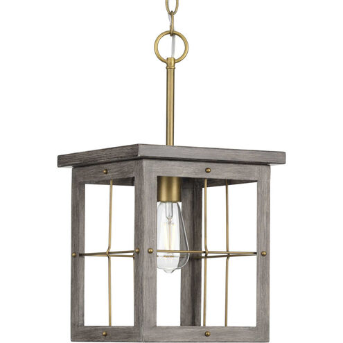 Hedgerow 1 Light 10 inch Distressed Brass Mini Pendant Ceiling Light