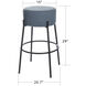 Soloist 29 inch Black and Sky Blue Bar Stool