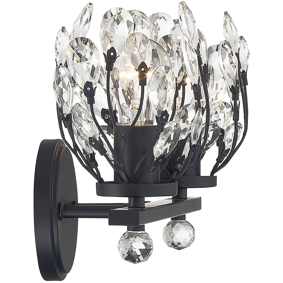 Moreno 2 Light 15.5 inch Black Bathroom Vanity Light Wall Light