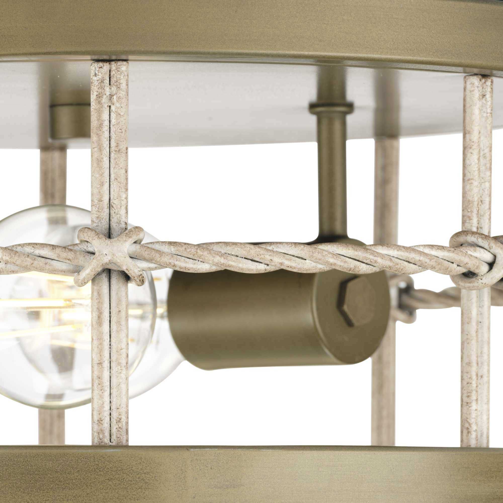 Lattimore 2 Light 13 inch Aged Brass Flushmount Ceiling Light, Design Series