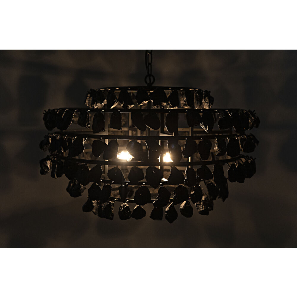 Vulcan 4 Light 29 inch Matte Black Chandelier Ceiling Light