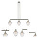 Franklin Restoration Bullet 3 Light 38 inch Brushed Satin Nickel Island Light Ceiling Light in Seedy Glass