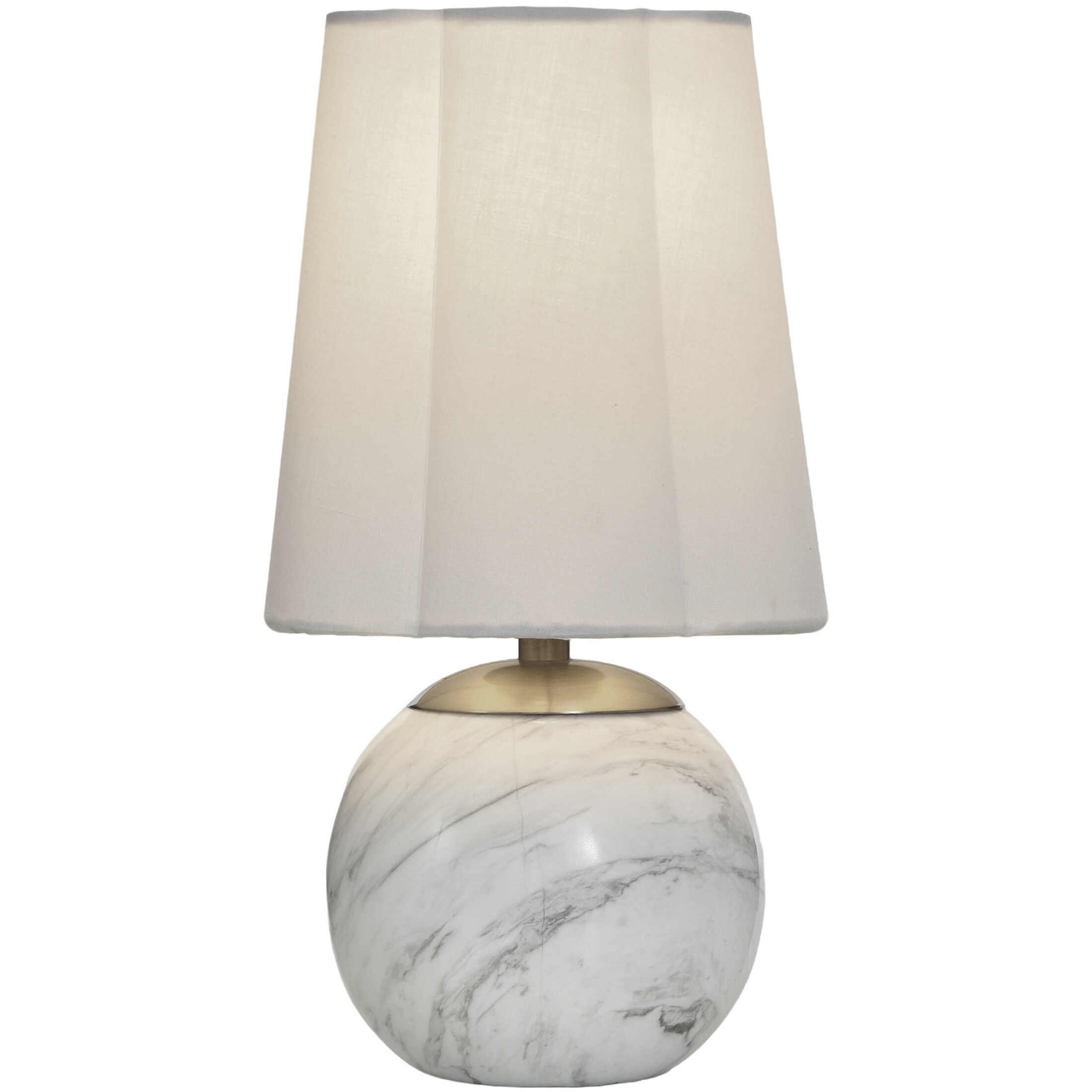Rosalind 12 inch 40 watt Polished Brass and White Marble Table Lamp Portable Light