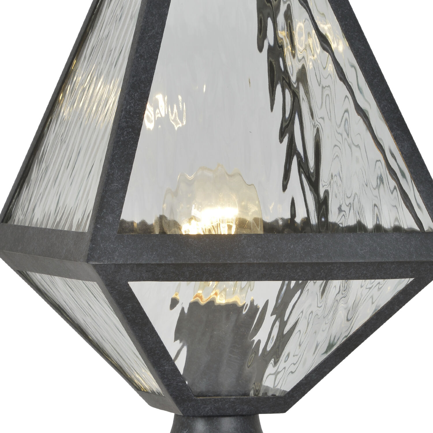 Glacier 1 Light 14 inch Black Charcoal Outdoor Post in Water