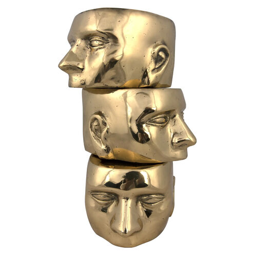 Character Brass Statue, Set of 3