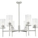 Downtown Urban Blakeley 6 Light 32 inch Satin Nickel Statement Chandelier Ceiling Light in Clear