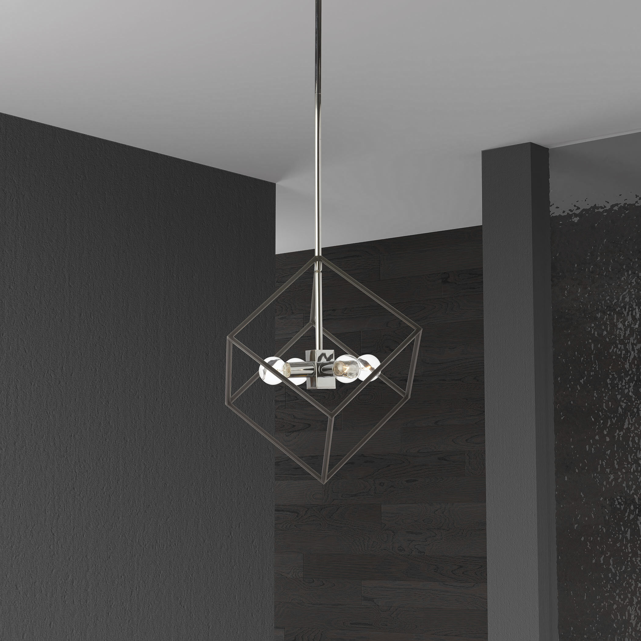 Kappa LED 14 inch Polished Chrome with Matte Black Pendant Ceiling Light in Polished Chrome and Matte Black