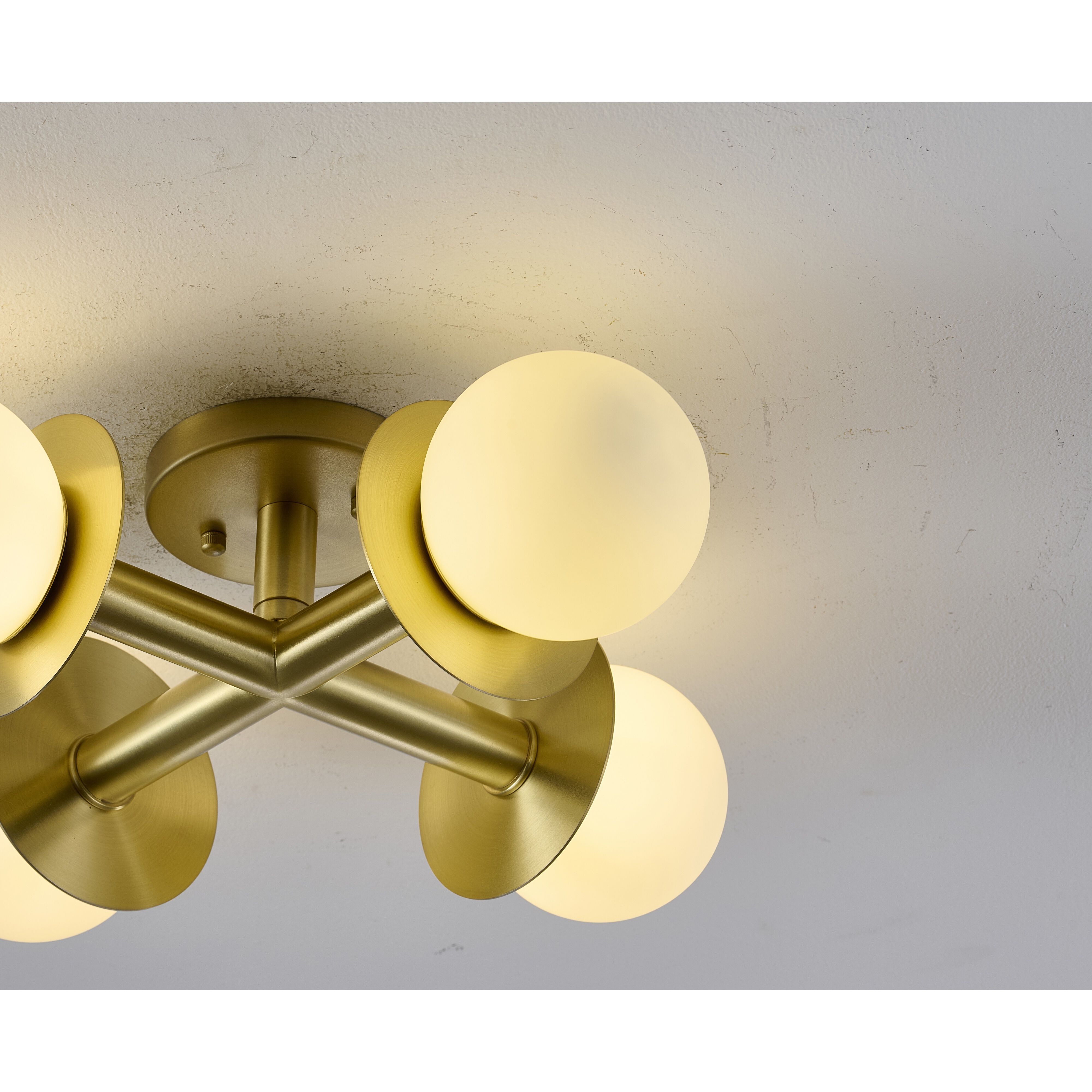 Canada 4 Light 18 inch Satin Brass Flush Mount Ceiling Light