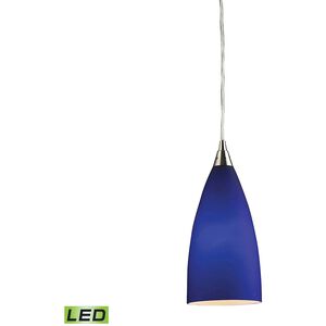 Vesta LED 5 inch Satin Nickel with Blue Multi Pendant Ceiling Light, Configurable