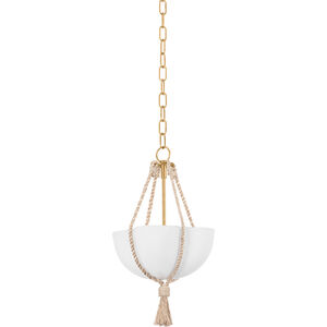 Amberley 1 Light 12 inch Vintage Gold Leaf Pendant Ceiling Light