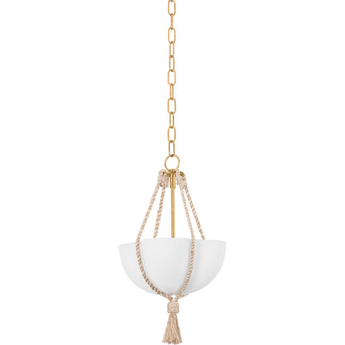 Amberley 1 Light 12 inch Vintage Gold Leaf Pendant Ceiling Light
