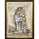 Tiger Strength Brown and Green and Metallic and Multi Framed Art
