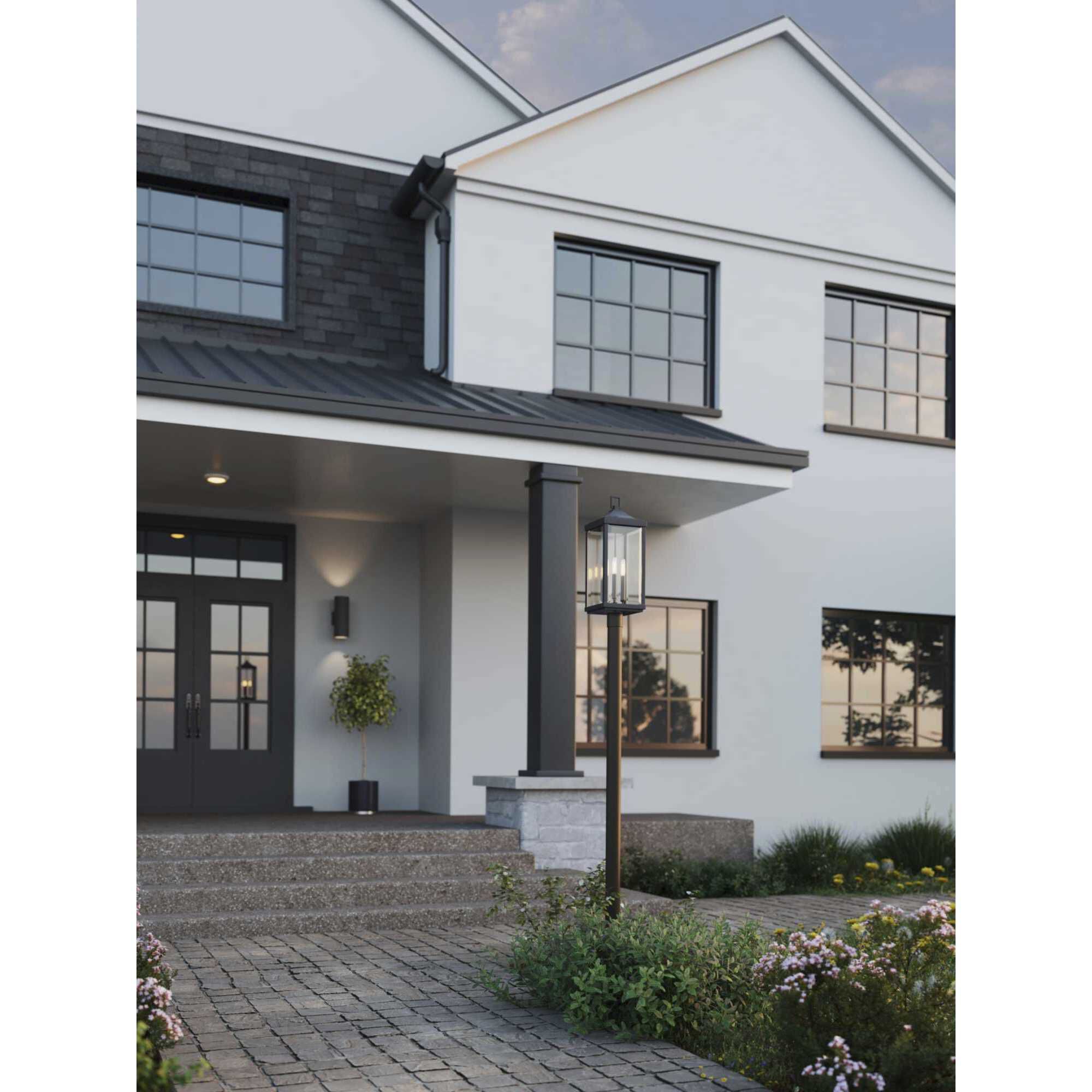 Gibbes Street 3 Light 27 inch Textured Black Outdoor Post Lantern, Design Series