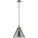 Franklin Restoration Cone LED 12 inch Polished Nickel Mini Pendant Ceiling Light in Plated Smoke, Franklin Restoration