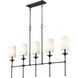 Emily 5 Light 51 inch Matte Black Linear Chandelier Ceiling Light