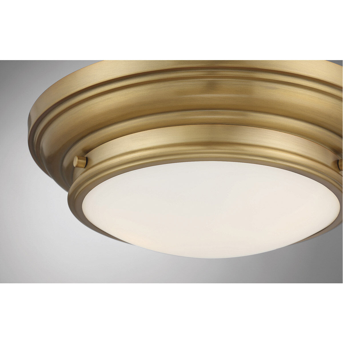 Transitional 2 Light 13 inch Natural Brass Flush Mount Ceiling Light