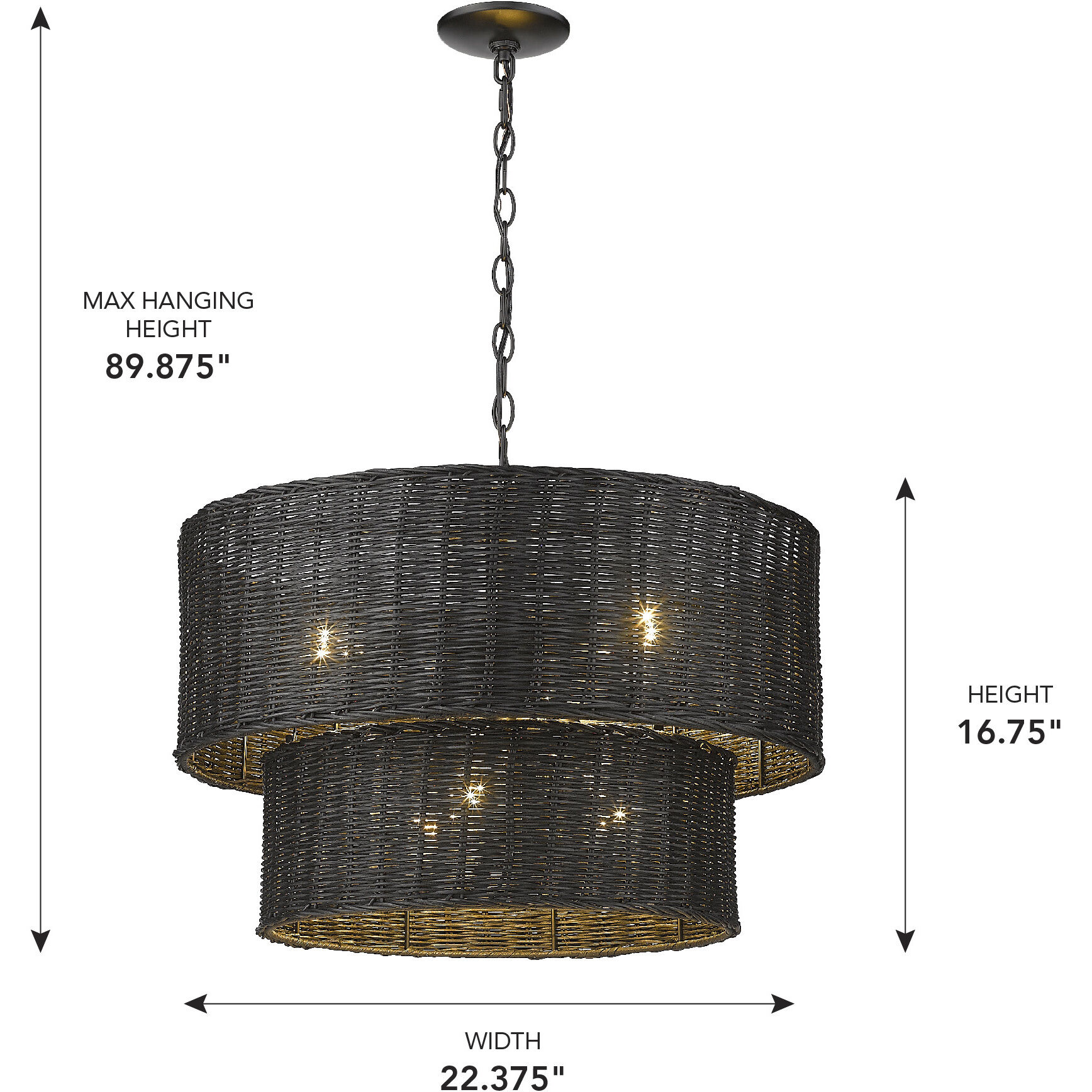 Erma 22.38 inch 60.00 watt Matte Black Chandelier Ceiling Light