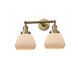 Franklin Restoration Fulton LED 17 inch Brushed Brass Bath Vanity Light Wall Light in Matte White Glass, Franklin Restoration