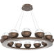 Cabochon LED 36.7 inch Burnished Bronze Chandelier Ceiling Light in 3000K LED, Clear