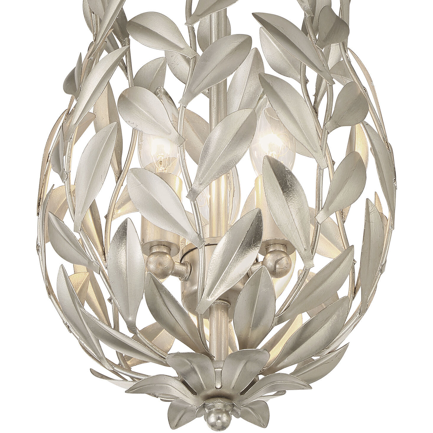 Broche 3 Light 9.5 inch Antique Silver Semi Flush Ceiling Light