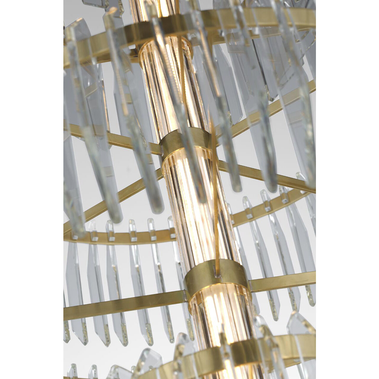 Waterford Killarney LED 32 inch Natural Brass Layered Chandelier Ceiling Light