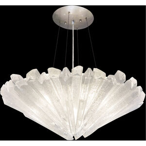 Diamantina 3 Light 22 inch Silver Pendant Ceiling Light in Hand Cast Studio Glass