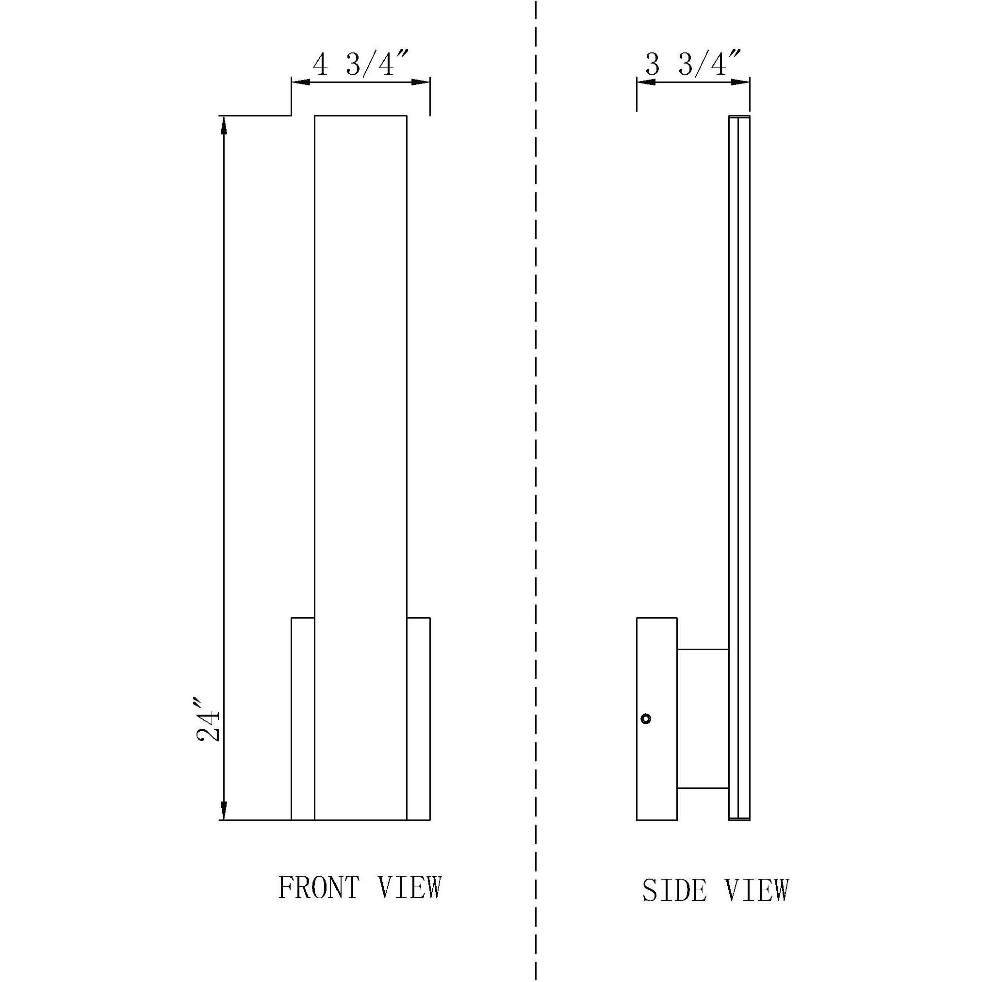 Stylet LED 24 inch Sand Black Outdoor Wall Light