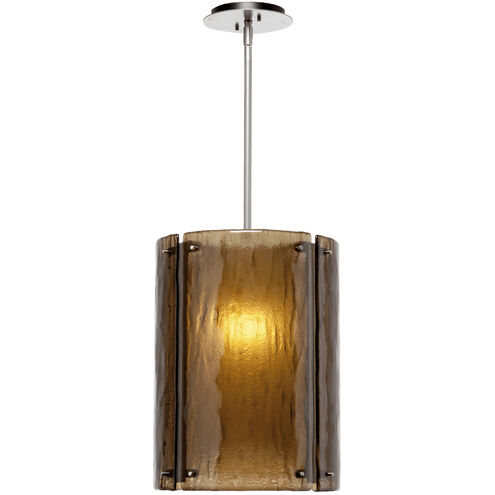 Textured Glass 1 Light 12.4 inch Novel Brass Pendant Ceiling Light in Bronze Granite, E26 Incandescent, Oversized