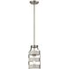 Fort Garry 1 Light Buffed Nickel and Birchwood on Metal Mini-pendant Ceiling Light