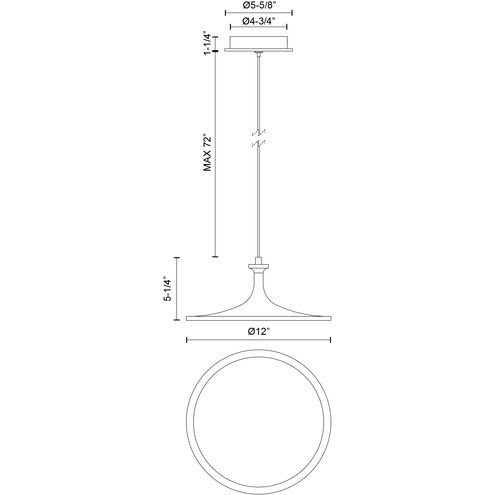 Alora Mood Issa LED 12 inch White Pendant Ceiling Light