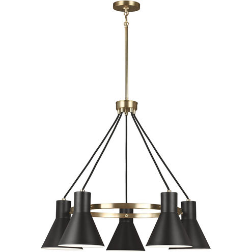 Towner 5 Light 29 inch Satin Brass Chandelier Ceiling Light