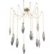 Rock Crystal LED 13.5 inch Gilded Brass Swag Multi-Pendant Ceiling Light in 3000K LED, Chilled Smoke