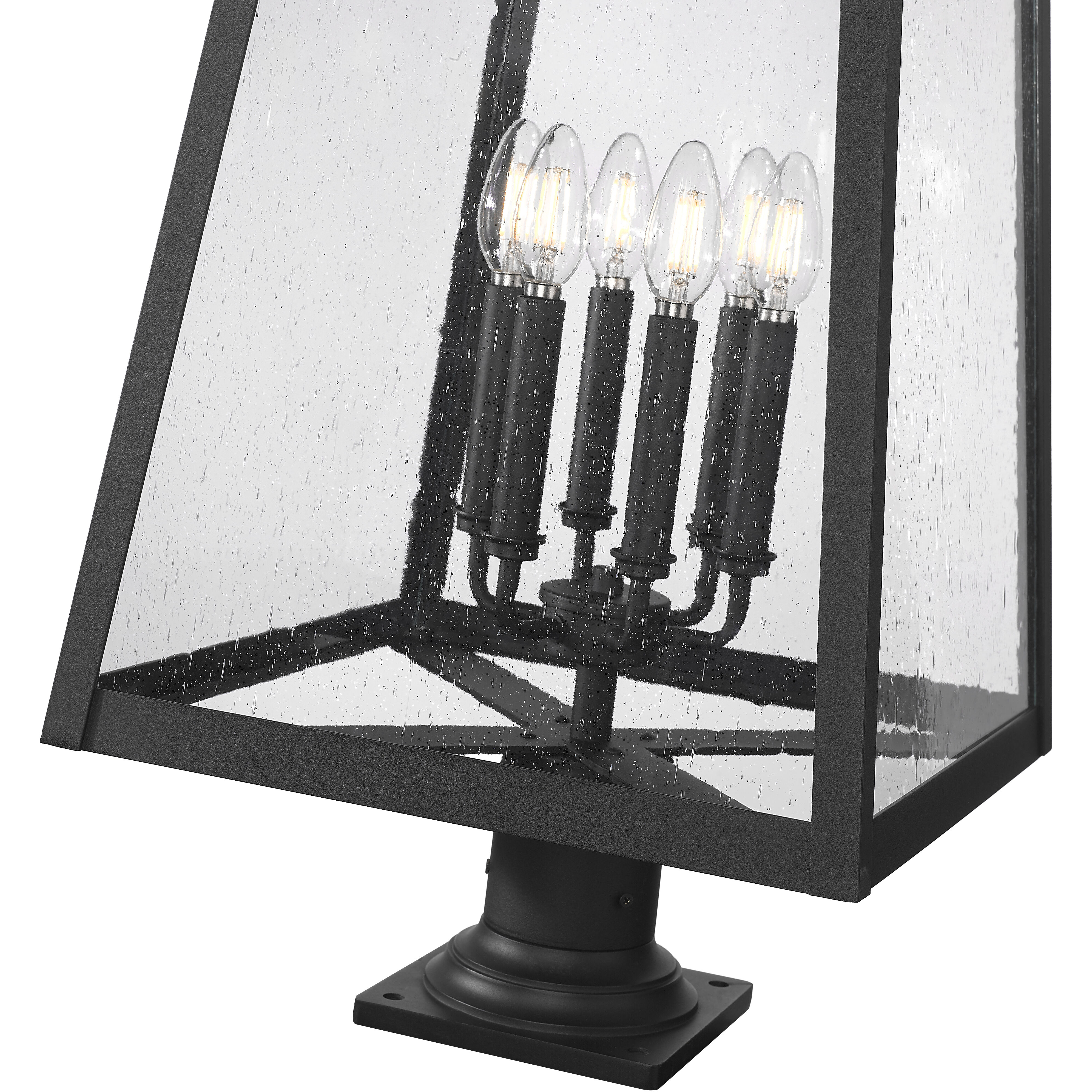 Rainer 6 Light 33.5 inch Black Outdoor Pier Mounted Fixture in G9