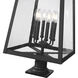 Rainer 6 Light 33.5 inch Black Outdoor Pier Mounted Fixture in G9