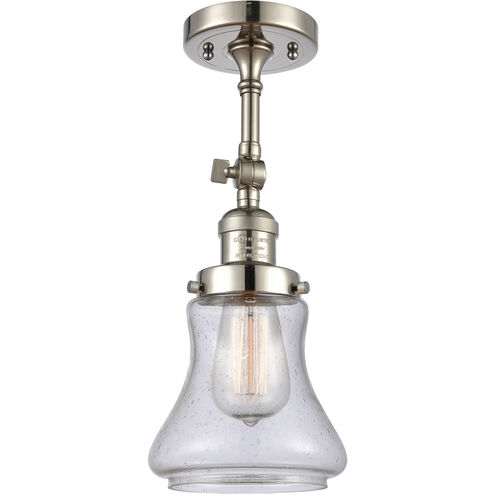 Franklin Restoration Bellmont LED 7 inch Polished Nickel Sconce Wall Light in Seedy Glass, Franklin Restoration