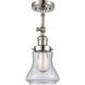 Franklin Restoration Bellmont LED 7 inch Polished Nickel Sconce Wall Light in Seedy Glass, Franklin Restoration