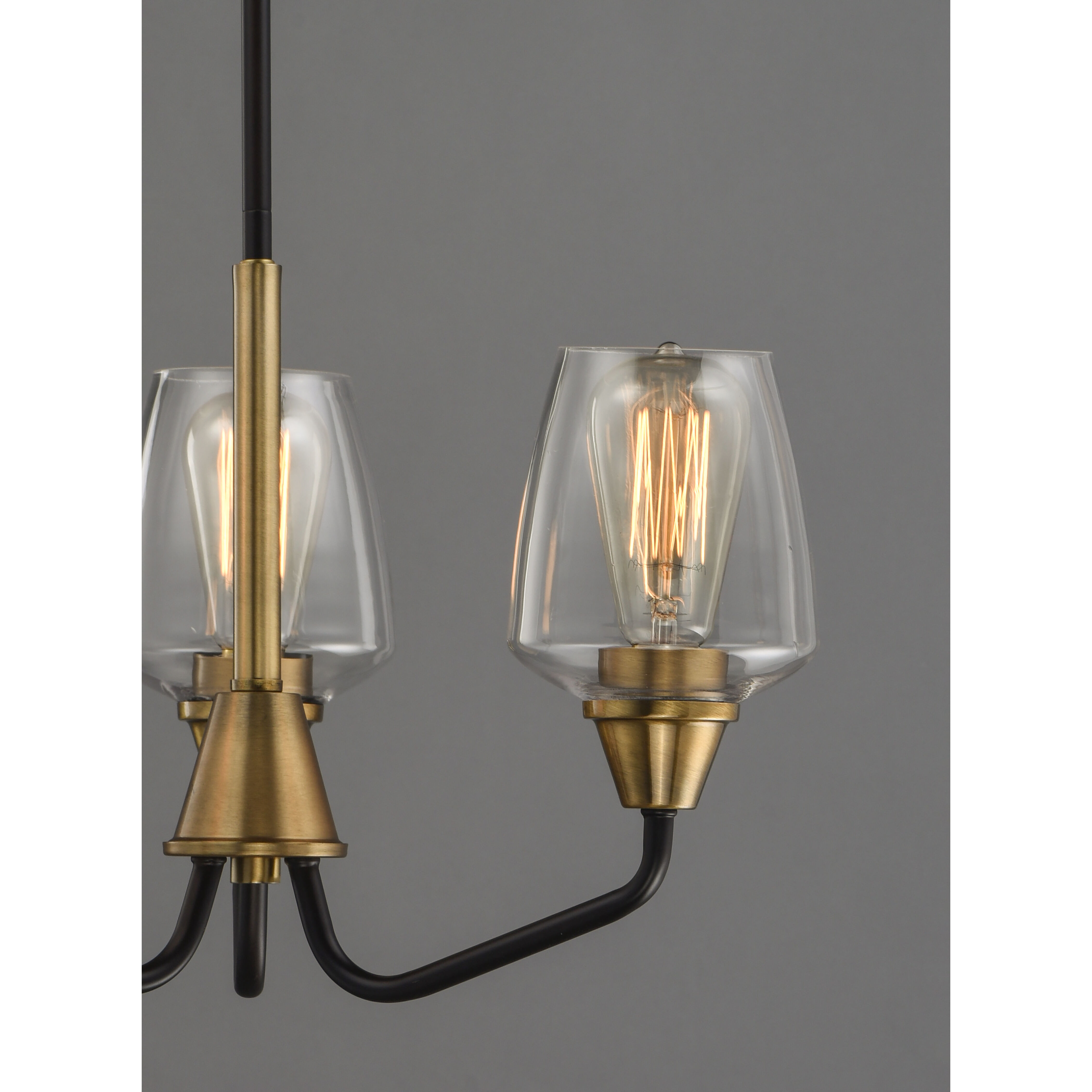 Goblet 3 Light 19 inch Bronze/Antique Brass Mini Chandelier Ceiling Light in Bronze and Antique Brass