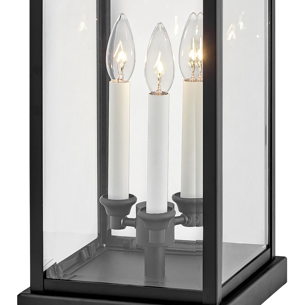 Estate Series Weymouth 3 Light 20.25 inch Black Outdoor Pier Mount Lantern in Non-LED
