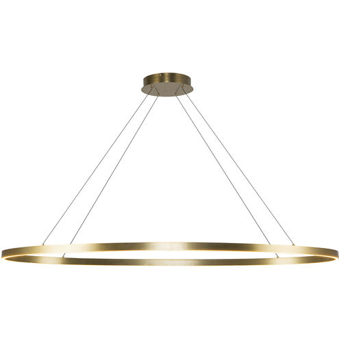 Ovale LED 27.63 inch Brushed Gold Linear Pendant Ceiling Light