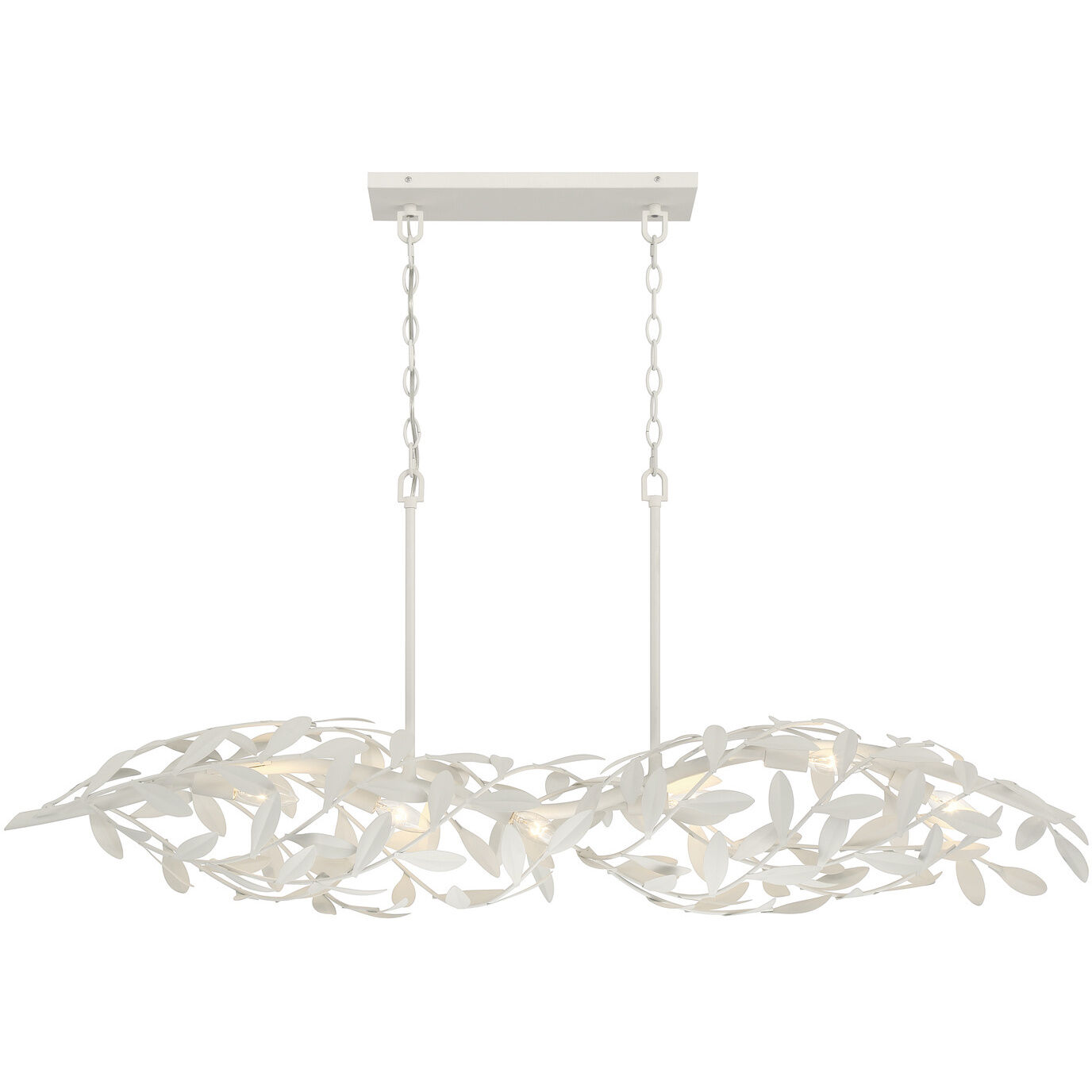 Broche 6 Light 50.5 inch Matte White Linear Chandelier Ceiling Light