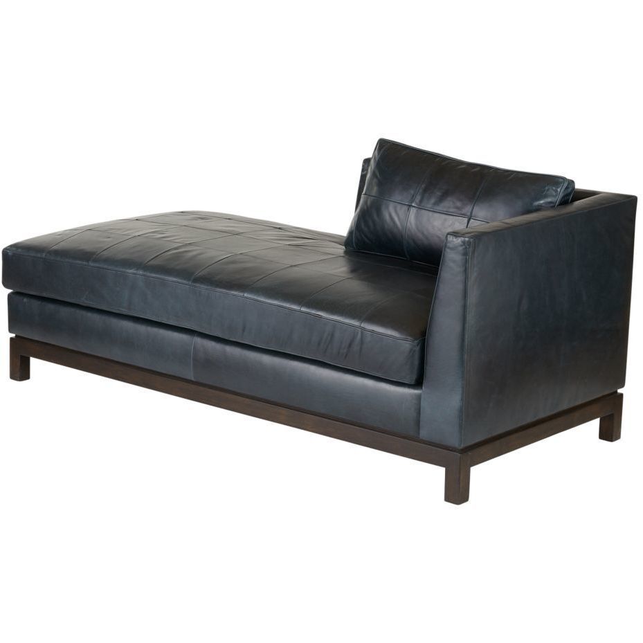 Edmond Ink Leather Chaise