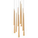 Cascade LED 17 inch Aged Brass Multi-Light Pendant Ceiling Light in 9, Round, 28in.