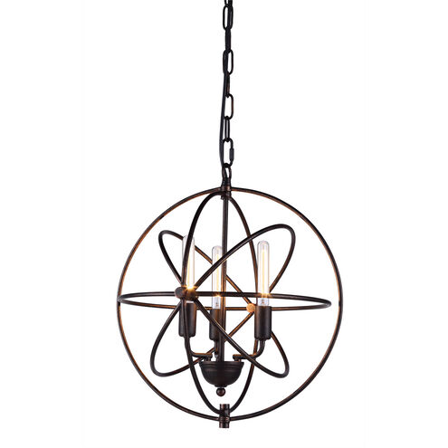 Vienna 3 Light 17 inch Dark Bronze Pendant Ceiling Light, Urban Classic