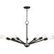 Prague 7 Light 29.25 inch Black with Brushed Nickel Accents Chandelier Ceiling Light