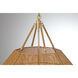 Selby 5 Light 25 inch Burnished Brass with Rattan Pendant Ceiling Light