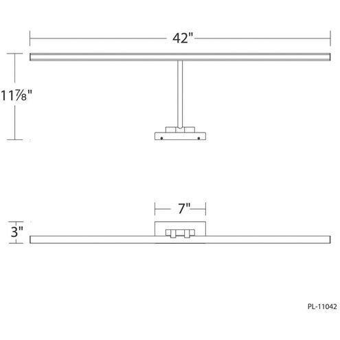 Reed 29.80 watt 42 inch Black Picture Light Wall Light, dweLED