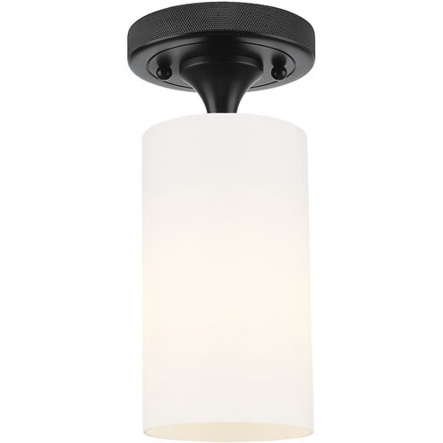 Downtown Urban Crown Point 1 Light 3.88 inch Matte Black Flush Mount Ceiling Light in Matte White