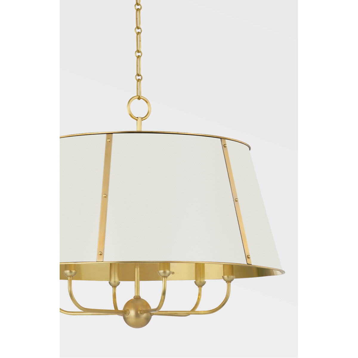 Cambridge 6 Light 28.5 inch Aged Brass/Off White Chandelier Ceiling Light