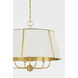 Cambridge 6 Light 28.5 inch Aged Brass/Off White Chandelier Ceiling Light